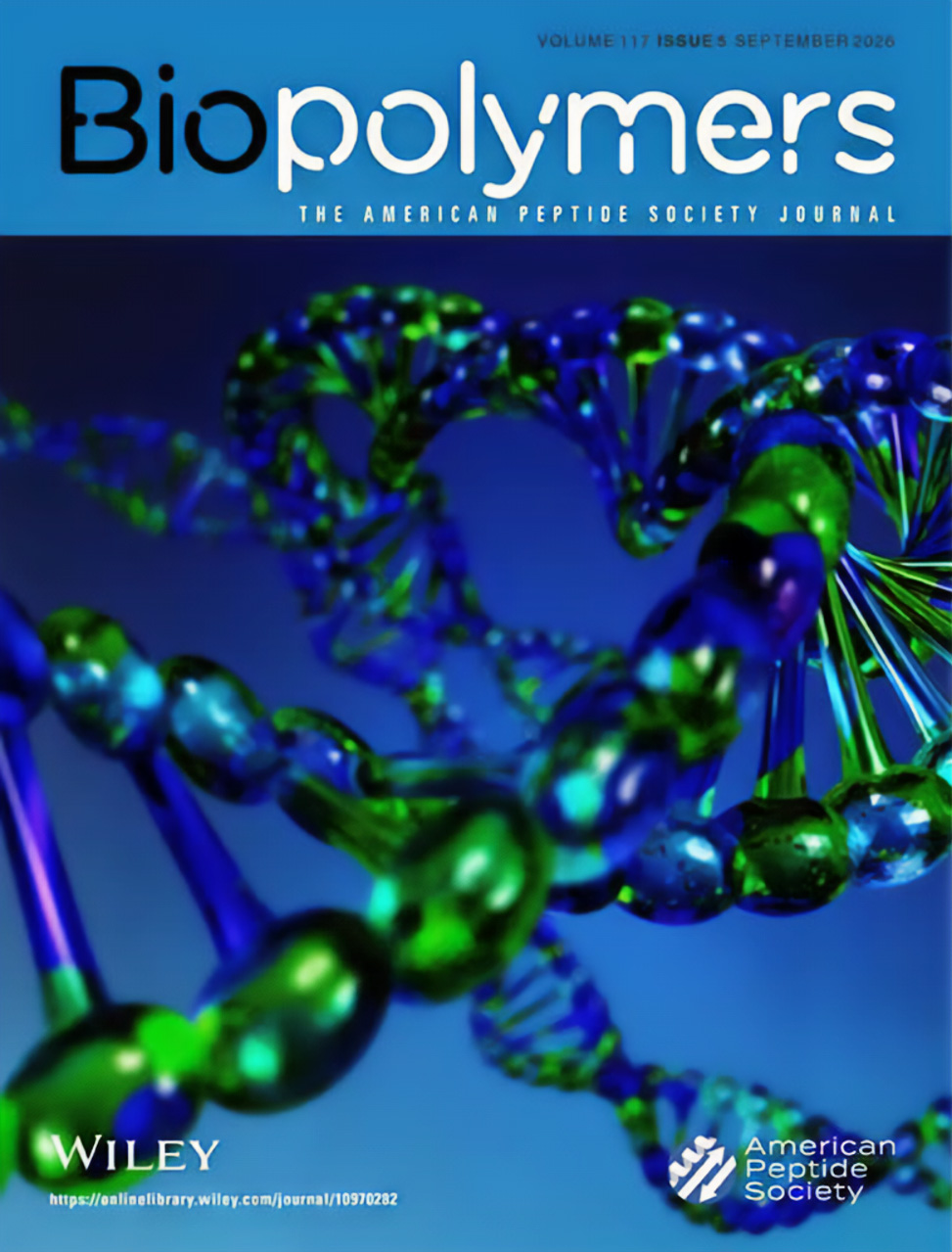 Cover of Biopolymers, Volume 117, Issue 5, September 2026, The American Peptide Society Journal